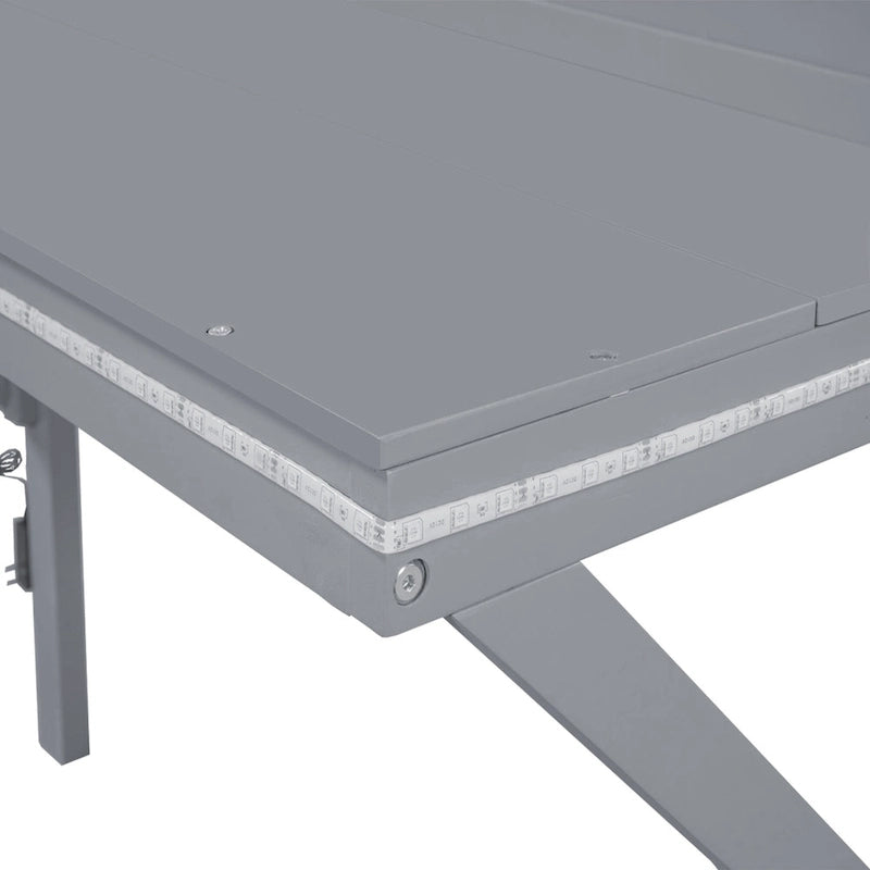 Hochbett aus Holz in Twin-Größe zum Gaming mit LED-Schreibtisch