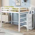 Hochbett in voller Größe mit integriertem Kleiderschrank und Treppe