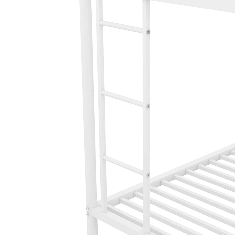 Etagenbett mit Einzelbett über Vollbett, stabilem Stahlrahmen und Ausziehbett
