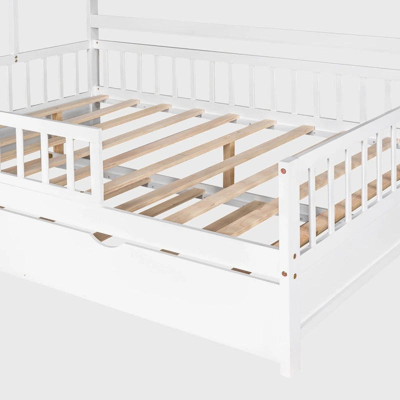 Letto a casetta matrimoniale con letto estraibile singolo