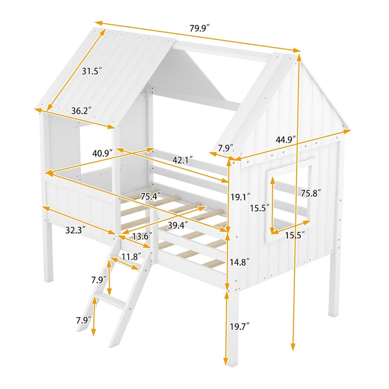 Niedriges Hausbett in Einzelbettgröße