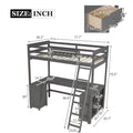 Lit mezzanine 1 place avec bureau en U