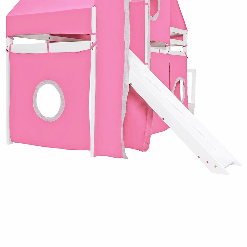 Full/Twin Loft Bed with Tent and Tower